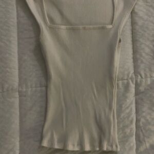 Ribbed Beige Sleeveless Top